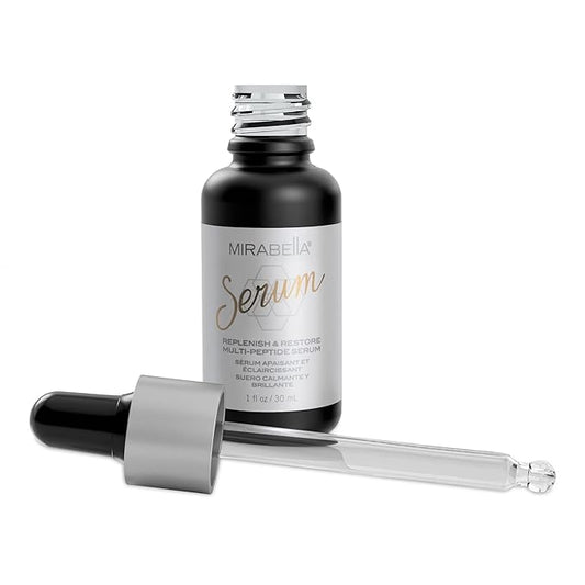 Mirabella Replenish & Restore Multi-Peptide Anti Aging Face Serum for Hyperpigmentation & Redness Relief - Vitamin C & 0.5% Retinol Infused Dark Spot Corrector