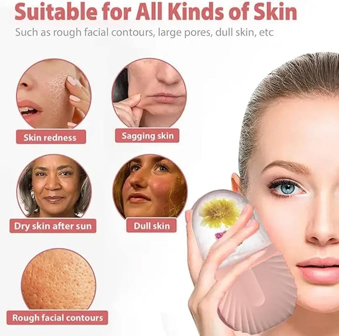 Ice Facial Roller - Skincare Beauty Ice Mold Face Massager for Face, Body, and Under Eyes (Blue)