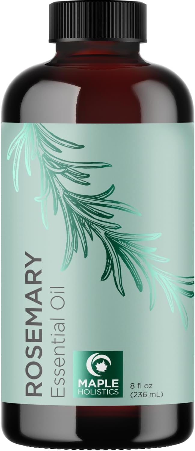 Pure Rosemary Essential Oil Bulk Size - Undiluted Rosemary Oil for Hair Skin and Nails and Refreshing Aromatherapy Oil for Diffusers - Cleansing Rosemary Essential Oil for Dry Scalp Care 8oz