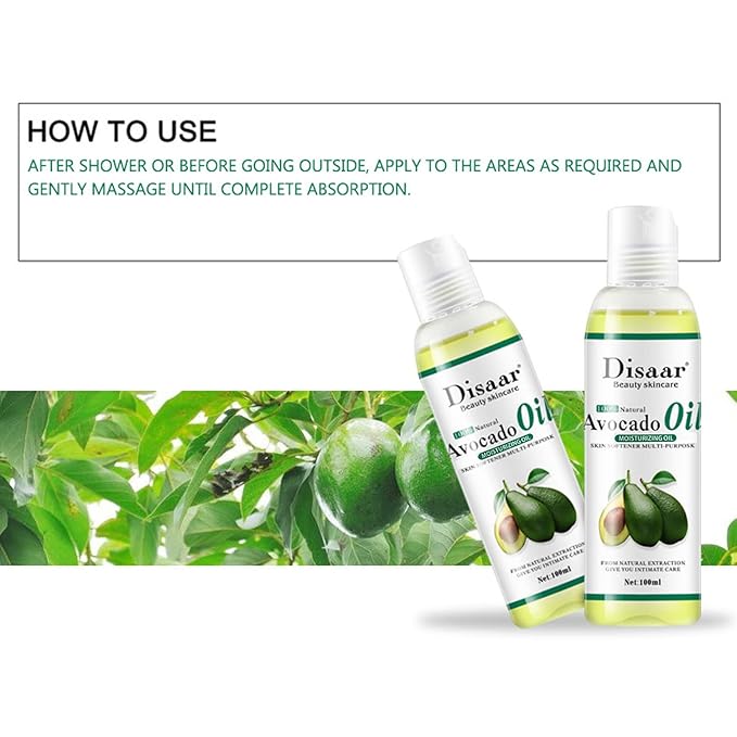 Natural Softening Multi-Purpose Moisturizing Mineral Oil Relive Dry Skin 100ml/3.38fl.oz (Avocado Oil)