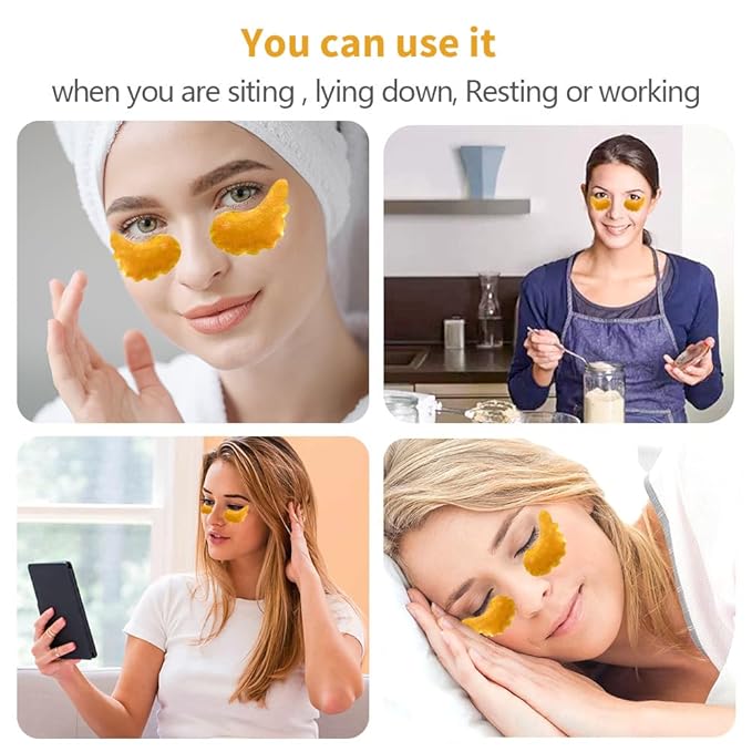MOND'SUB Under Eye Mask - 6 Pairs Banana Crystal Eye Mask - Puffy Eyes & Dark Circles Treatments with Hyaluronic Acid, Reduce Under Eye Bags and Smooth Wrinkles, Brighten Complexion