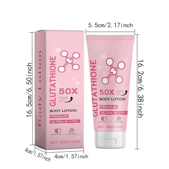2PCS Glutathione 50x Tone Up Body Lotion, Glutathione Body Cream, Moisturizing and Soft Skin Body Lotion for Women and All Skin Types