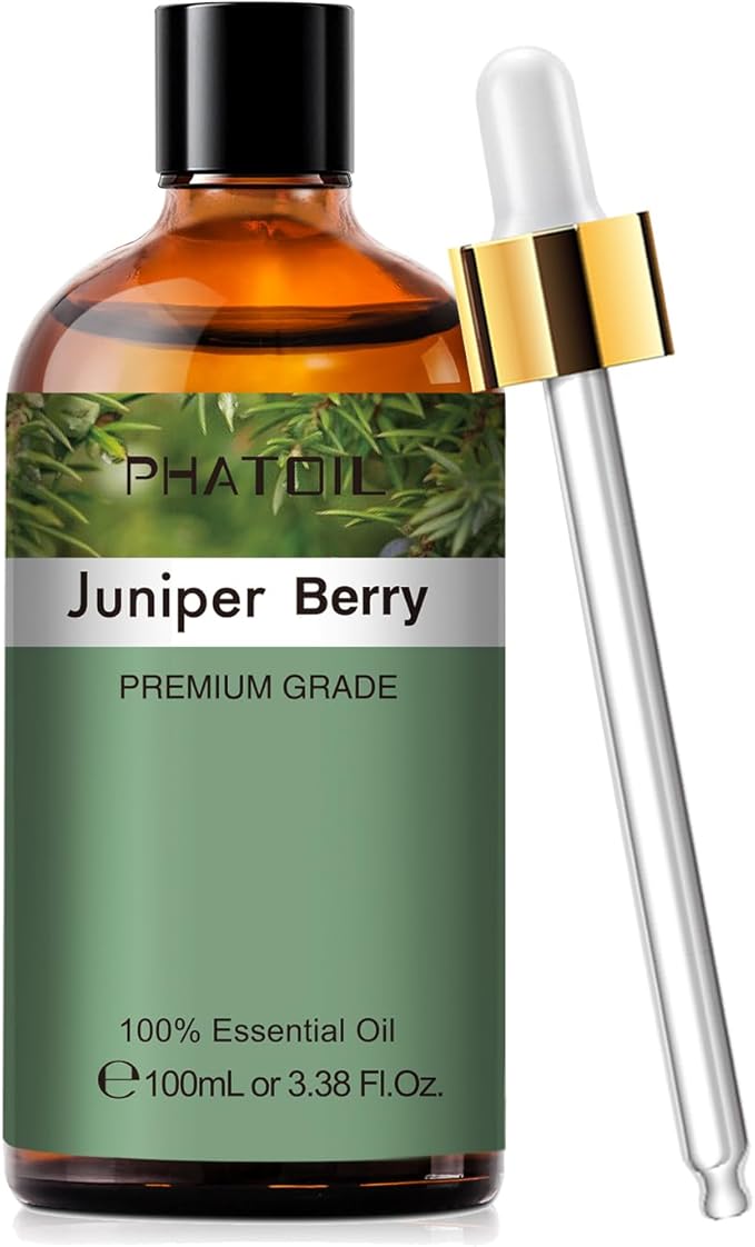 100ML/3.38fl.oz Juniper Berry Fragrance Oils, PHATOIL Juniper Berry Oil for Diffuser, Humidifier, Scented Oils for DIY Soap, Candle Making with Premium Glass Dropper