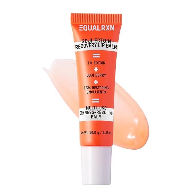 Goji Ectoin Recovery Lip Balm | Nourishing & Non Greasy Lip Treatment | Papaya Enzyme, Goji, Ectoin, Vitamin C to Support Lip Barrier & Wrinkles | For Dryness Cracked Lip Day & Night Use