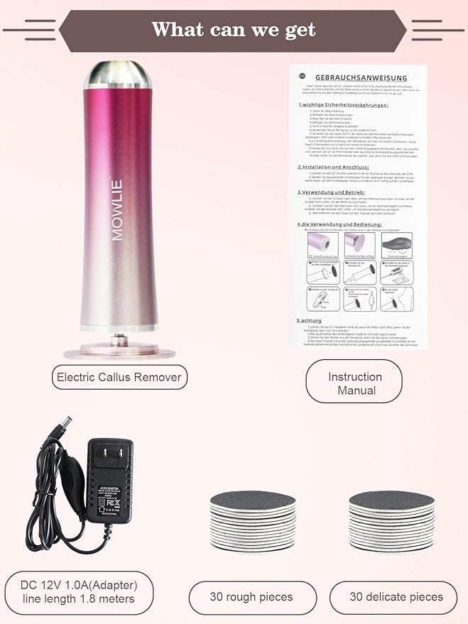 Electric Foot Callus Remover,Foot Scrubber & Callus Remover for Feet Foot Spa Pedicure Tool with 60 Grinding Discs Professional Electric Foot File Ideal for Nurses Teachers Workers