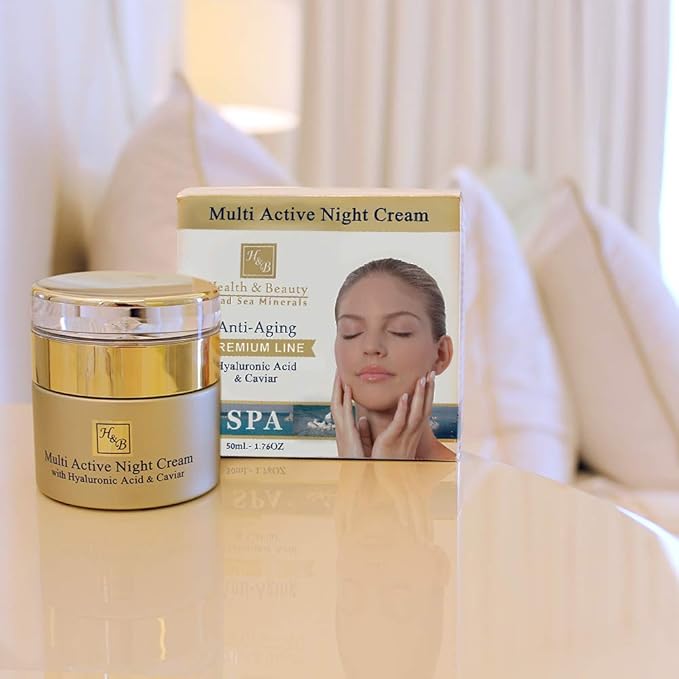 H&B Multi-Active Night Cream Anti-Aging Face Moisturizer for Women Hyaluronic Acid Caviar Extract