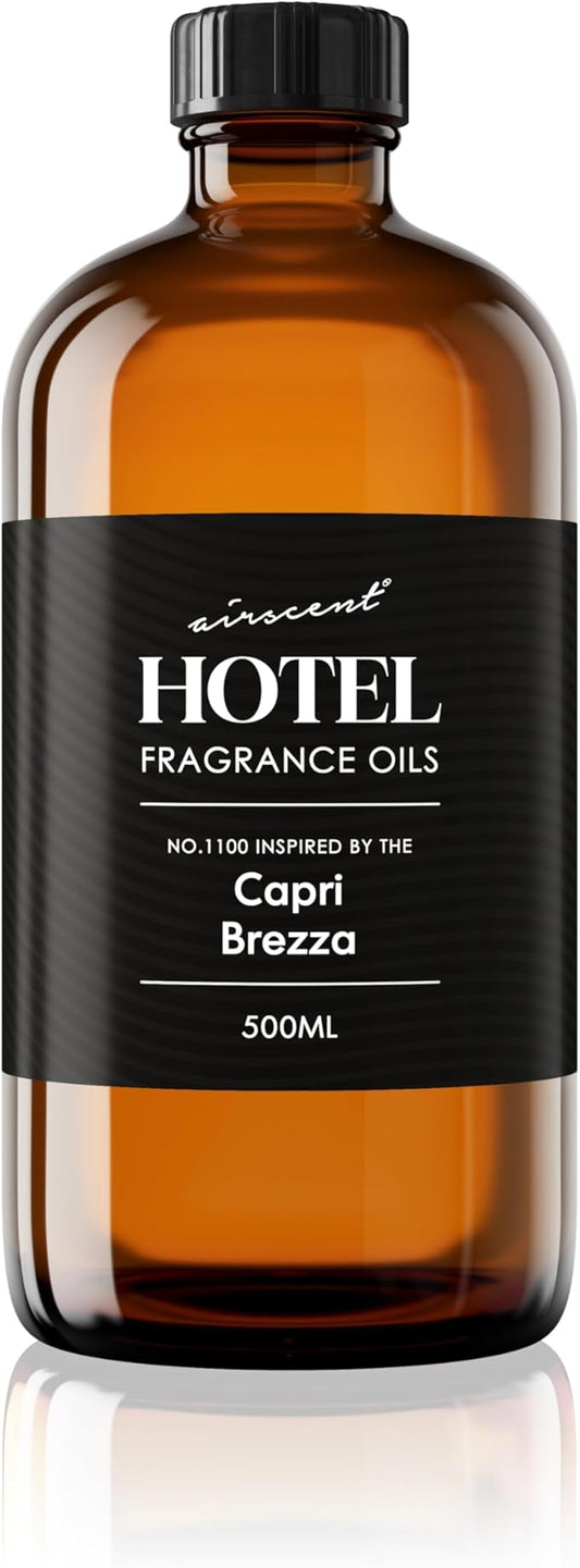 AirScent Capri Brezza Diffuser Oil - Volcano-Inspired Premium Fragrance Oil No. 1100 for Ultrasonic and Waterless Diffusers and Crafting - 500 ml, 16.9 fl oz Glass Bottle