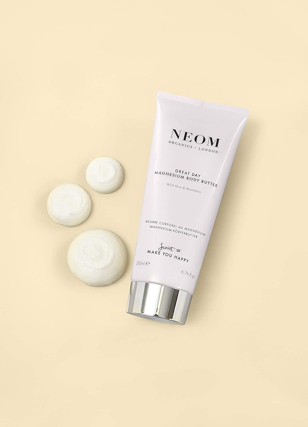 Neom- Great Day Magnesium Body Butter, 200ml | Mandarin & Wild Mint | Cream Moisturiser With Essential Oils | Nourish & Soften | Fresh & Zesty
