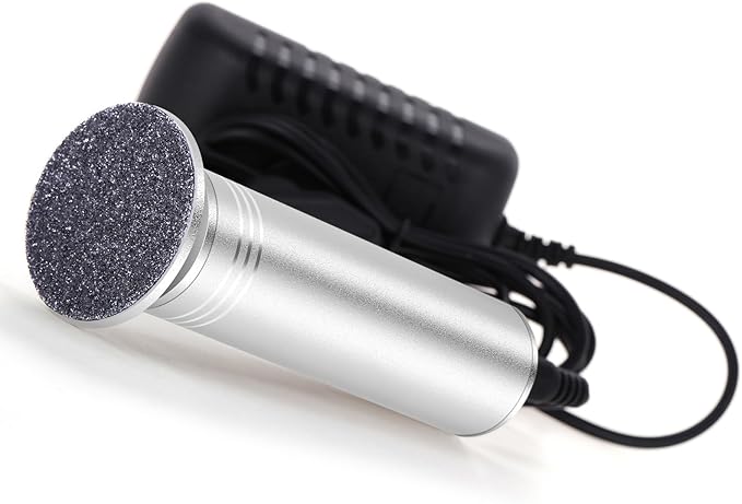 Upgraded Electric Foot Callus Remover 0-1200rpm, Professional Electric Pedicure Tools Foot Filer Sander for Dead Skin Cracked Heels, Adjustable Speed, 60 Replaceable Sandpaper Discs, FCR-2 Silver