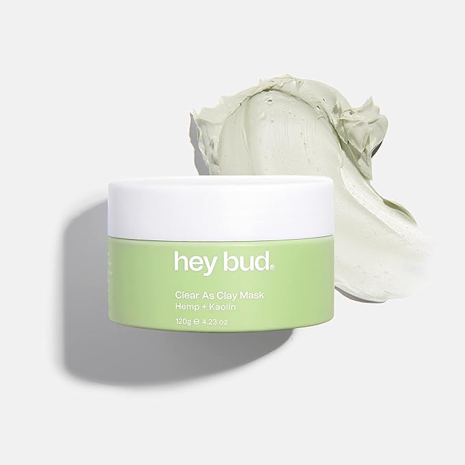 Hey Bud Skincare, Clear as Clay Hemp Clay Mask,120g, Vegan, Cruelty Free, Made in Australia with Clean and Sustainable Ingredients