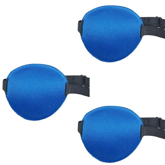 Soochat 3 Pack Eye Patch Strabismus Adjustable Eye Patch Eye Mask Buckle Adults and Kids Blue