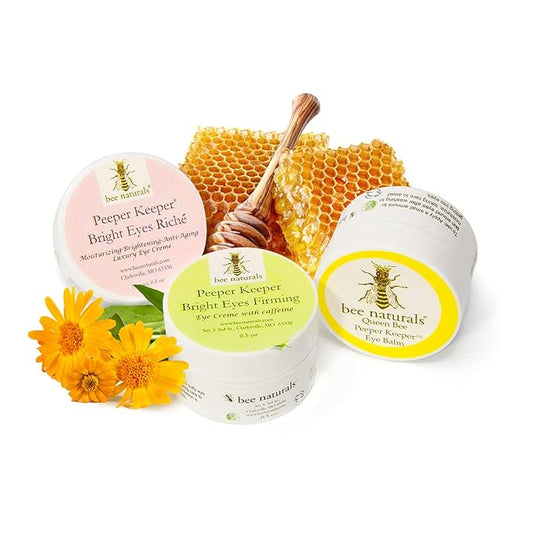 Bee Naturals Peeper Keeper Trio Eye Care - Gift Set for Eye Wrinkles, Puffy Eyes, and Crow's Feet