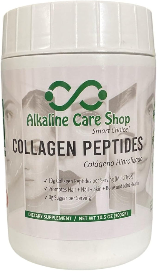 Alkaline Care |Hydrolyzed Collagen Peptides for Women & Men |Multi-Type Unflavored Collagen Powder Protein for Hair, Bones, Skin, Nails & Joints | 10g Collagen Peptides per Serving | 10.5Oz (300g)