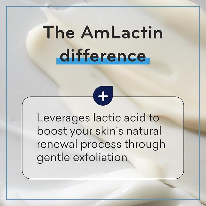 AmLactin Intensive Healing Body Lotion for Dry Skin, 7.9 oz Pump Bottle, 2-in-1 Exfoliator and Moisturizer with Ceramides and 15% Lactic Acid for 24-Hour Relief from Dry Skin (Packaging May Vary)