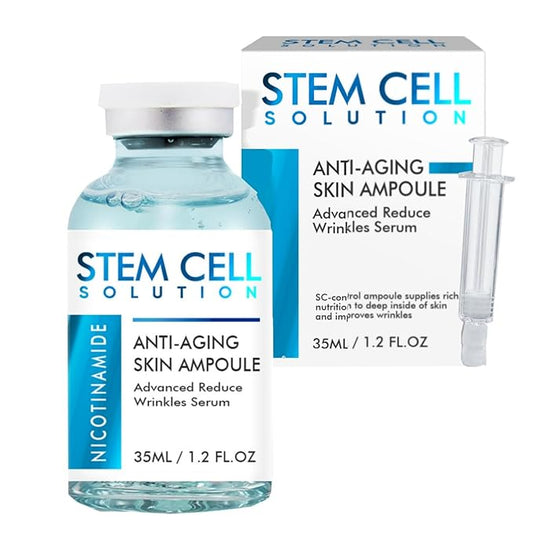 Stem Cell Serum for Face, Anti Aging Microneedling Serum Uses with or without Micro Needling, Smooths Wrinkles and Moisturizes Skin