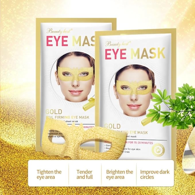 24 K Gold Eye Mask Puffy Eyes and Dark Circles Treatment Relieve Pressure and Reduce Wrinkles, Revitalize and Refresh Your Skin