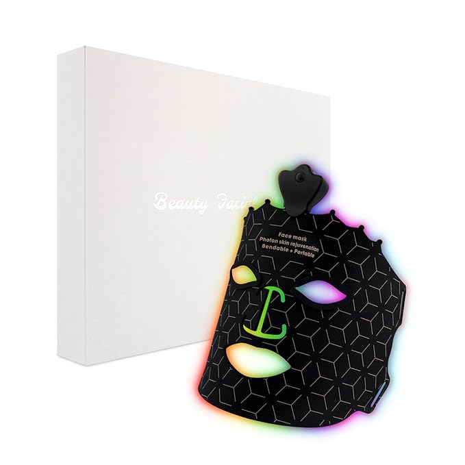 7 Color Red Light Therapy Mask, LED Face Mask Light Therapy, Red Light Therapy for Face, Silicone Face Mask Skin Care at Home with Eye Protection Cushion for Anti Aging Wrinkles