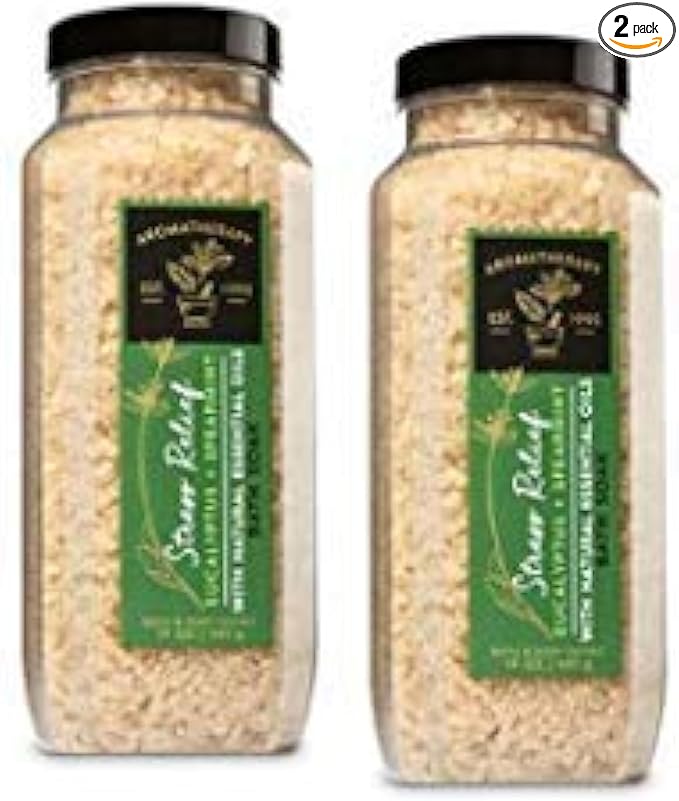 Bath and Body Works 2 Pack Aromatherapy Stress Relief Eucalyptus & Spearmint Bath Soak 17 Oz.