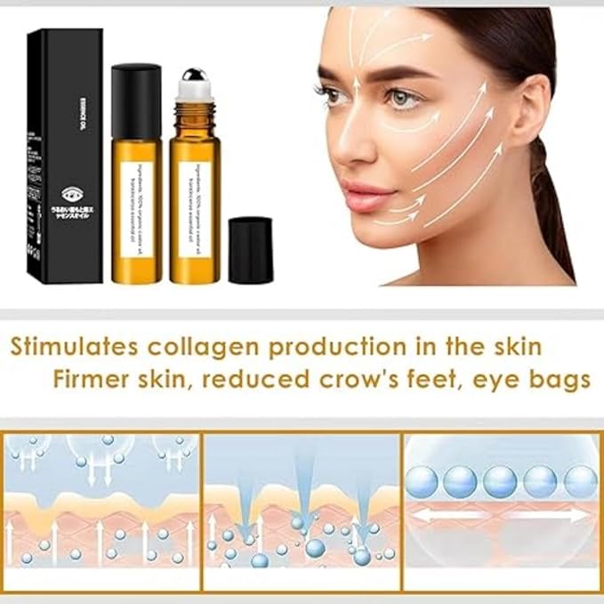 SWANNA 2 PCS Roller Ball Castor Oil,Castor Oil Frankincense Rollerball, Rollerball Castor Oil for Eyes, Bags Under Eyes,Fluffy and Reduce Swelling