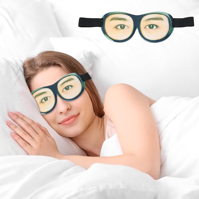 Honbay 3D Funny Eyeshade Soft Sleep Eye Mask with Adjustable Head Strap for Travel, Game, Party, Rest, Sleeping (Girl)