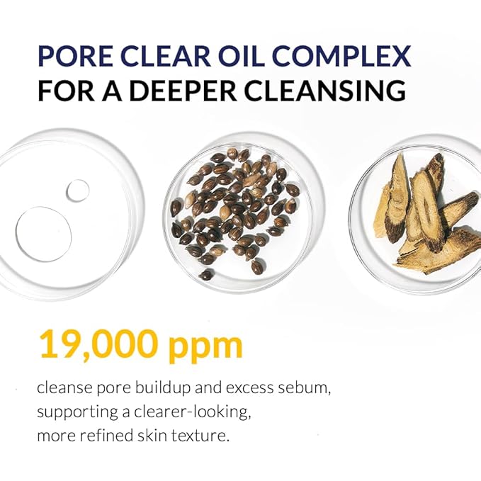 Coix Pore Control Deep Cleansing Oil, Waterproof Makeup Remover, Double Cleansing, Blackhead Remover, Korean Skin Care (200ml/6.76 fl.oz)