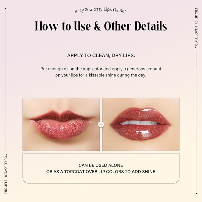 2PCS Honey Lip Oil Set, Bee Balm Lip Balm Honey Pot Lip Treatment, Clear Lip Oil Lip Moisturizer for Very Dry Lips, Hydrating Lip Oil Gift Set, Nourishing Lip Glow Oil Lip Repair Lip Care Products