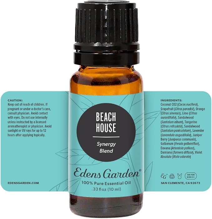 Edens Garden Beach House Essential Oil Blend- 100% Pure Premium Grade, Undiluted, Natural, Therapeutic, Aromatherapy, The Best for Diffusing, Kid Safe, Laundry, Hair 10 ml (.33 fl oz)