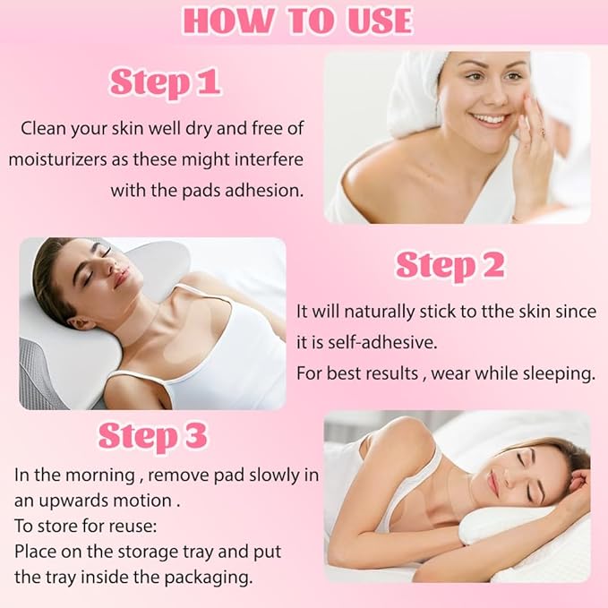 evpct 2Pcs Silicone Chest Smoothing Wrinkle Pads Reusable, Silicone Anti Chest Wrinkle Patches Reusable for Chest Wrinkles Overnight, Décolleté Chest Wrinkle Pillow Pads for Smoother,SizeL-T Type&Neck