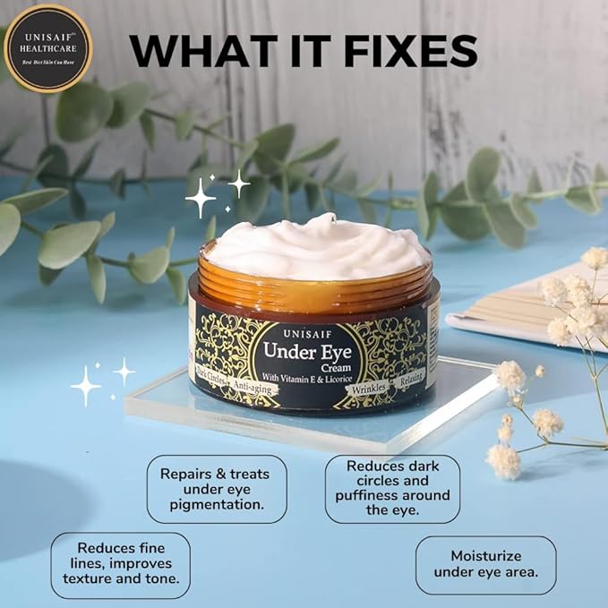 Under Eye Cream Anti Aging – Eye Cream for Puffiness and Bags Under Eyes | Eye Repair Cream for Dark Circles Under Eye Treatment | Puffy Eyes Treatment | Eye Cream for Dark Circles 1.76 oz