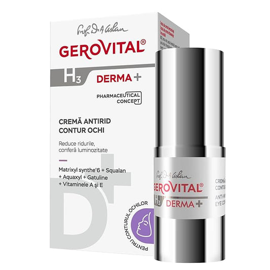 Gerovital DERMA+ Anti-Wrinkle Eye Contour Cream, Anti-Aging Action, 15ml