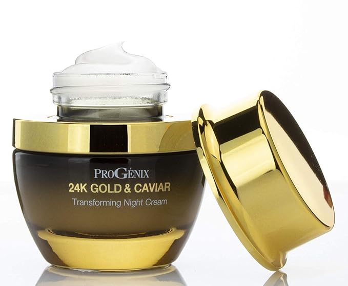 Retinol Night Cream With Hyaluronic Acid Skin Care Moisturizer Lotion, 24kt Gold + Vegan Green Caviar For Diminishing Fine Lines, Wrinkles, & Dark Spots. 1Oz