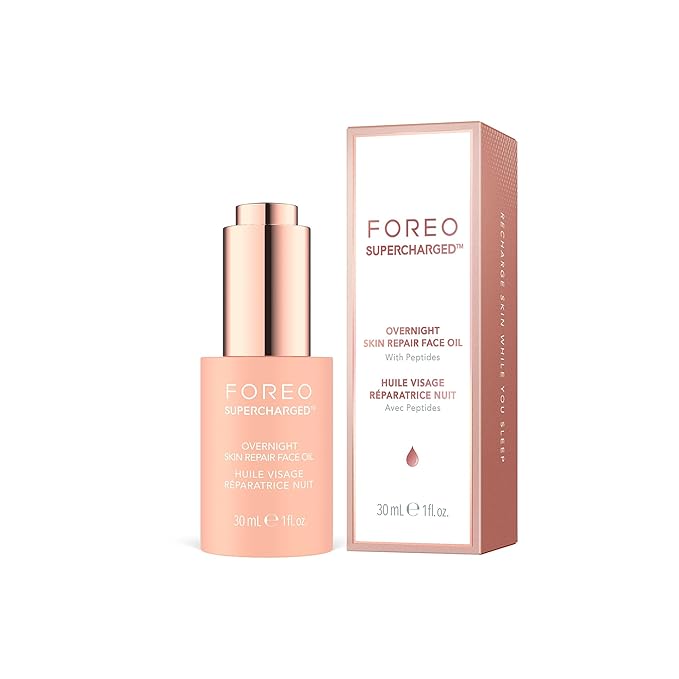FOREO SUPERCHARGED Overnight Skin Repair Face Oil - Organic Vitamin E Oil with Avocado & Camellia Oil - Nourishing Facial Oil for Radiant, Smooth Skin - Vegan & Cruelty-Free - 1 fl. Oz