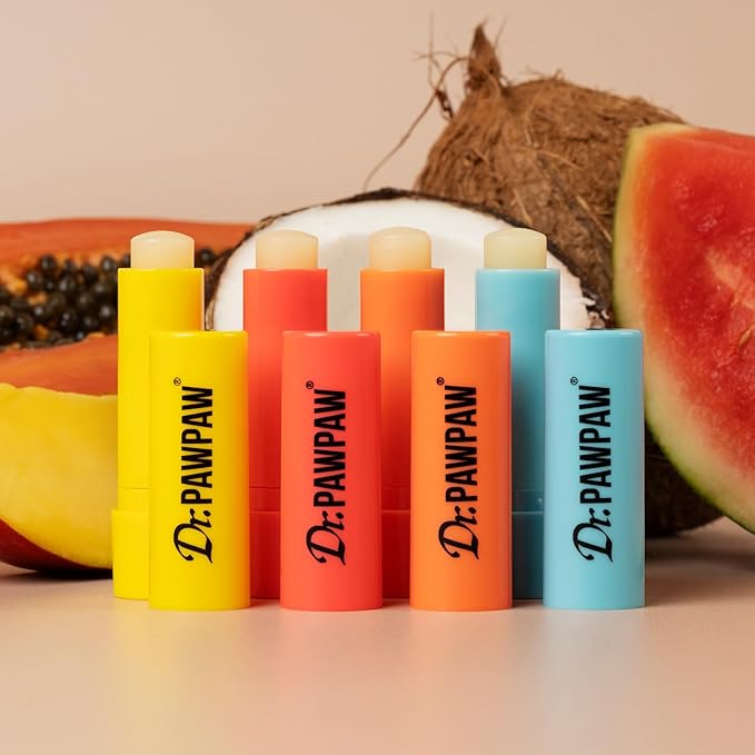 Coconut Lip Balm Set - Hydrating Lip Balm Moisturizer with Aloe Vera for Deep Nourishment - Castor Oil Enriched - 3 pc