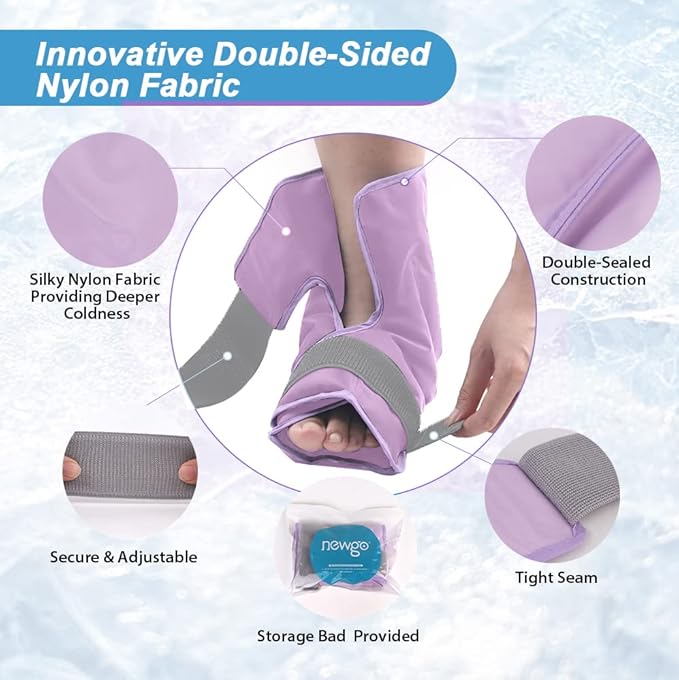 NEWGO Bundle of Cooling Eye Mask and Foot Ice Pack Purple