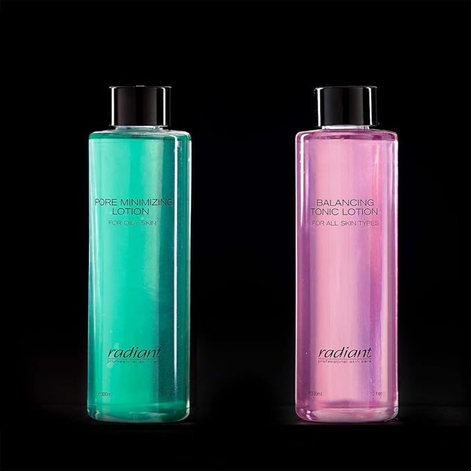 Radiant Professional Pore Minimizing Tonic Lotion- Face Toner for Oily Or Acne Prone Skin-Daily Facial Moisturizing & Balancing Care- Minimizes Pores, Reduces Oiliness, Improves Texture- 10.14 fl oz