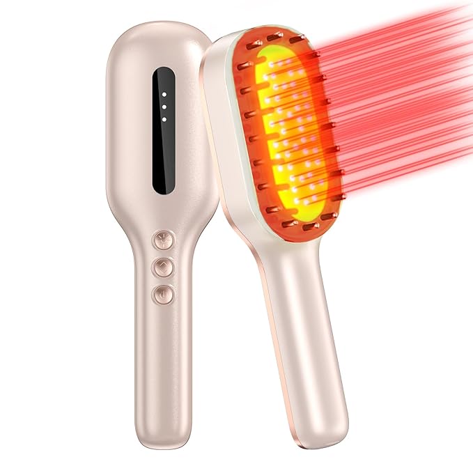 Laser Therapy Hair Growth Comb,FDA Cleared laser comb for hair growth,Red Light Electric Scalp Massager (Pink)