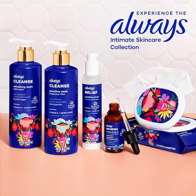 Always Nourish Moisturizing Oil for Intimate Skin, Helps Nourish Dry, Irritated Intimate Skin, Fragrance-Free, 30 mL