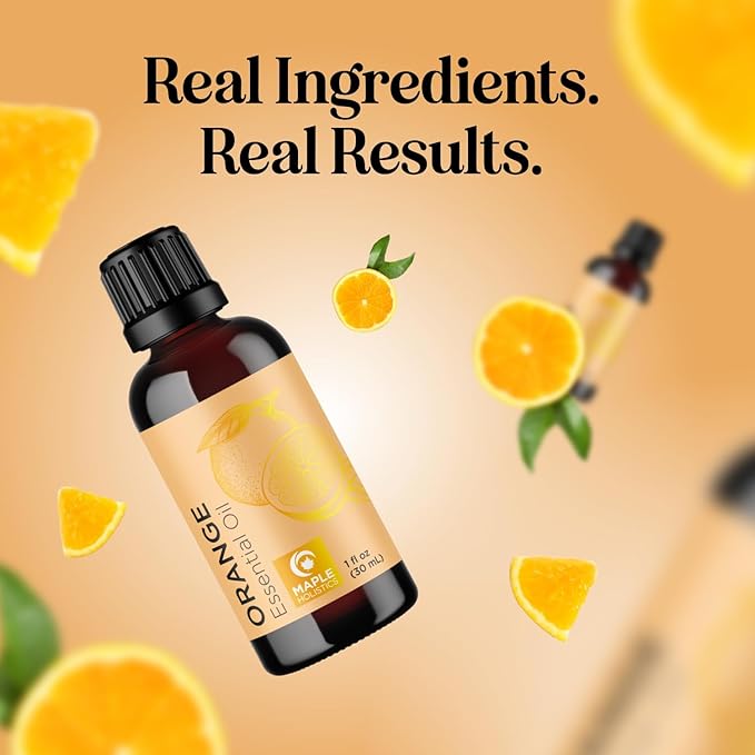 Pure Sweet Orange Essential Oil - Cold Pressed Orange Oil Essential for Diffuser Humidifier and Skin Use - Aromatherapy Diffuser Oil and Cleansing Citrus Essential Oil for Hair Skin and Nails