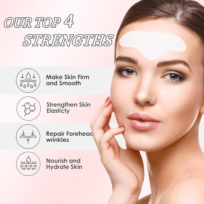 Kaely 20Pcs Forehead Wrinkle Patches,Facial Anti Wrinkle Patches with Collagen,Face Tape for Wrinkles for All Skin Types,Smooth Fine Lines & Wrinkles