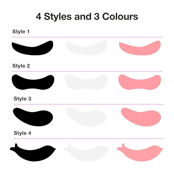 Curacoro Reusable Eye Pads, Silicone Under Eye Patches Lash Lift Cover Eyelash Extension | Soft Pads for Sensitive Skin during Eyelash Perm Lamination & Lash Extensions Remover (White, Style 1)