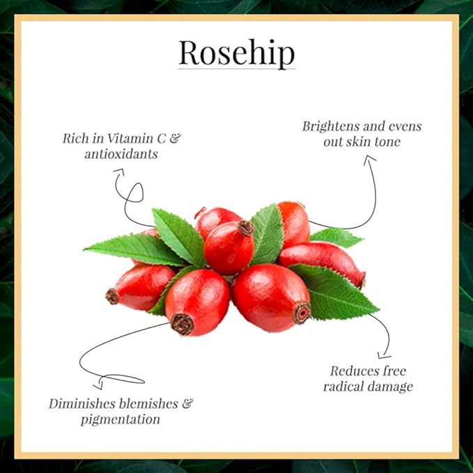 Good Vibes Rosehip Face Serum with Vitamin E | Hydrating Serum for Reducing Dark Circle & Spots | Ideal for Dry & Dehydrated Skin | 1.01 Fl Oz/30ml