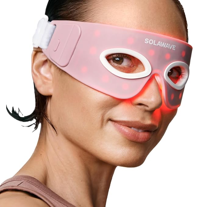 Solawave Eye Recovery Pro | FDA Cleared Red and Infrared Light Therapy for Under-Eye Wrinkles, Forehead Lines, 11s, Crow's Feet, Dark Circles | Anti-Aging Eye Mask with Hands-Free Light