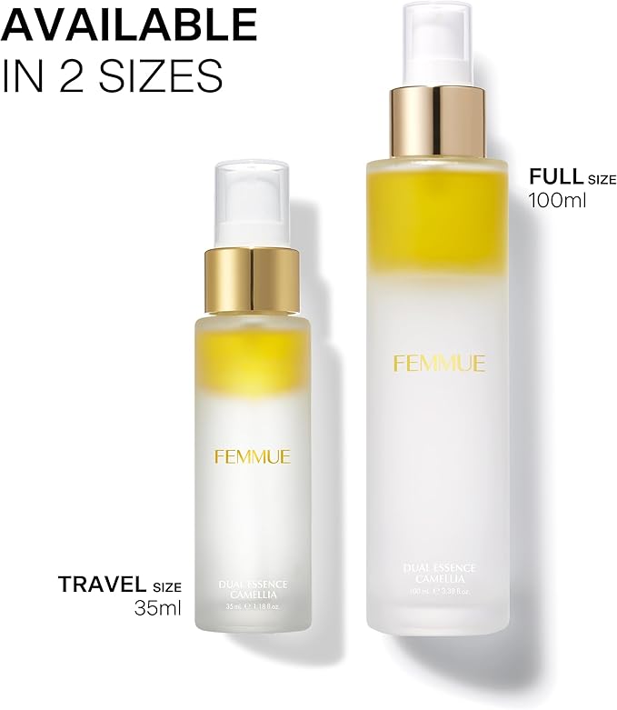 Dual Essence Camellia Hydrating Face Toner Mist (1.18 oz Travel Size) | Light & Refreshing Facial Moisturizer | Korean Skincare