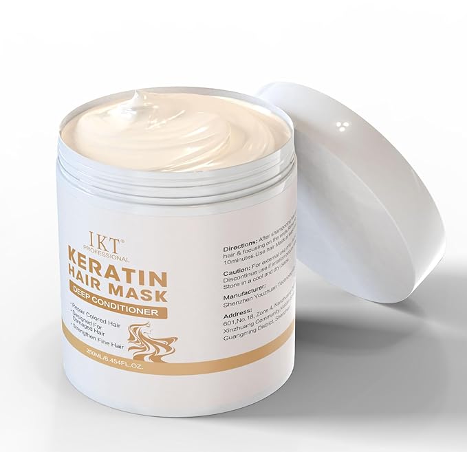 Hair Mask 8.45 Fl Oz Deep Conditioning Hair Mask for Damaged Hair, Hair Care Conditioner for Women, Infused with Essential Oils, Biotin, Intensive Repair for Dry, Frizzy Hair