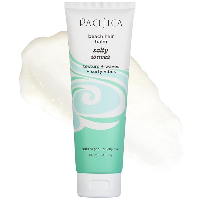 Pacifica Salty Waves Beach Hair Balm, 5-in-1 Styling Balm Designed to Hydrate & Nourish Hair, Vegan & Cruelty-Free, 4 Fl Oz