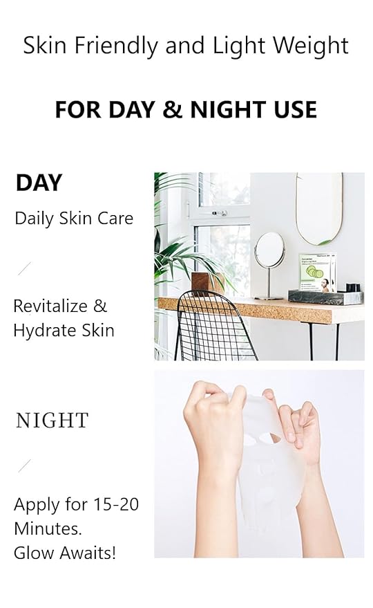 SkinSmart 360™ Moisturizing Facial Mask Sheets for Men & Women, Hydrate Dry Skin On-the-Go, Natural, Plant-Based Ingredients, Suitable for All Skin Types, Travel-Friendly (Variety Pack of 10 Sheets)