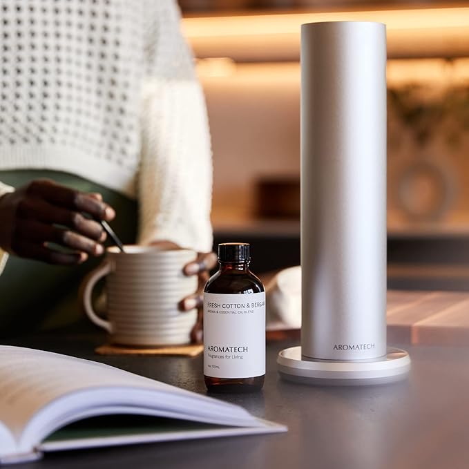 AromaTech Fresh Cotton and Bergamot Essential Oil Blend: Luxury Hotel Inspired Aromatherapy with Bergamot, Fresh Cotton & Sandalwood for Ultrasonic Diffusers & Nebulizers - 0.3 fl oz, 10 mL