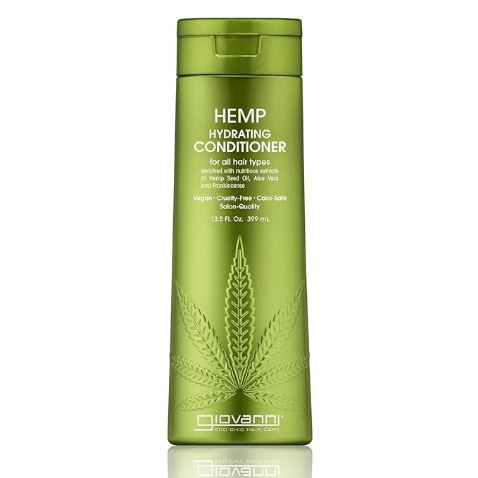 GIOVANNI Hemp Hydrating Conditioner - 13.5 oz, Helps Stimulate and Moisturize Dry, Damaged Hair with Hemp Seed Oil, Aloe Vera, Frankincense, Sulfate Free, Paraben Free, Vegan, Cruelty Free