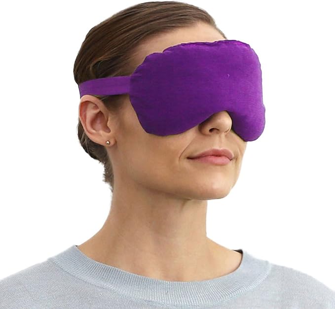 Lavender Lavender Eye Mask Pillow - Weighted Eye Mask for Relaxation, Yoga and Stress Relief - Cold Therapy Lavender Eye Masks for Women, Men - 1 Eye Mask Purple