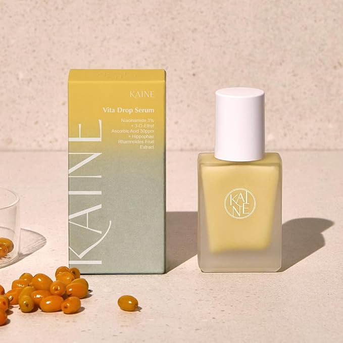 KAINE Vita Drop Serum Hydrating Serum with 73% Vitamin Tree Fruit Extract, 3% Niacinamide, and Triple Hyaluronic Acid for Moisture and Skin Balance, 1.01 fl.oz/30ml